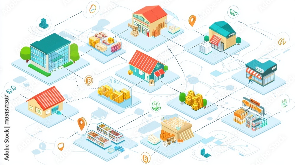 Blockchain Integration in SMEs: A 3D and Vector Visual Journey