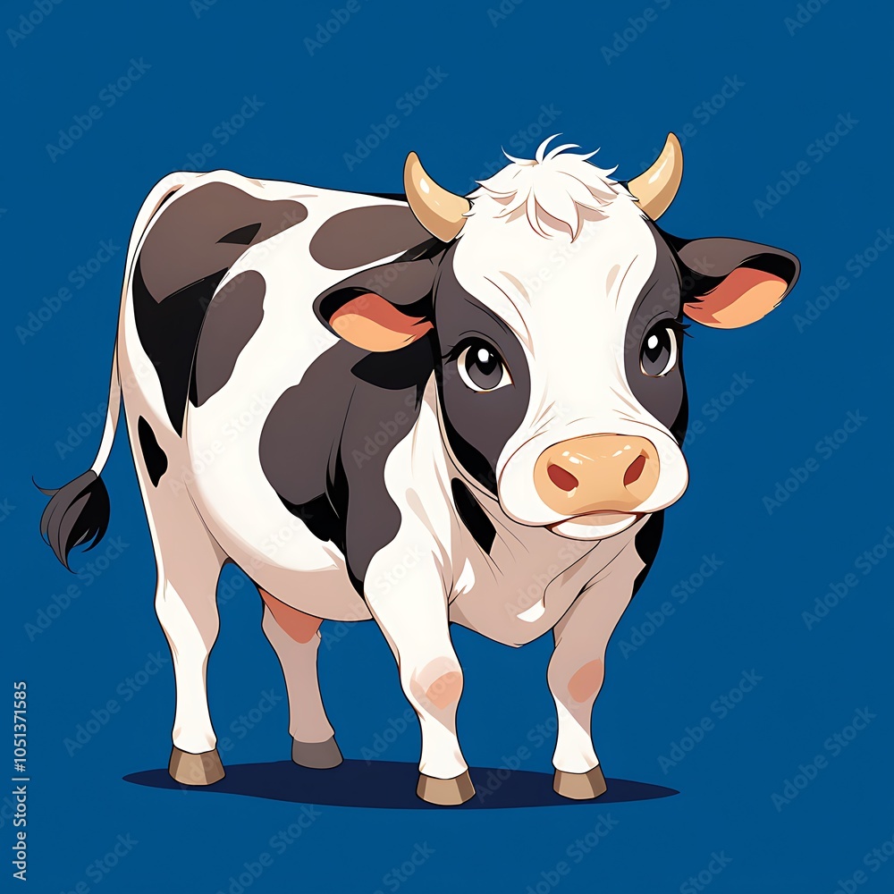 Fototapeta premium Cartoon holstein cow vector illustration