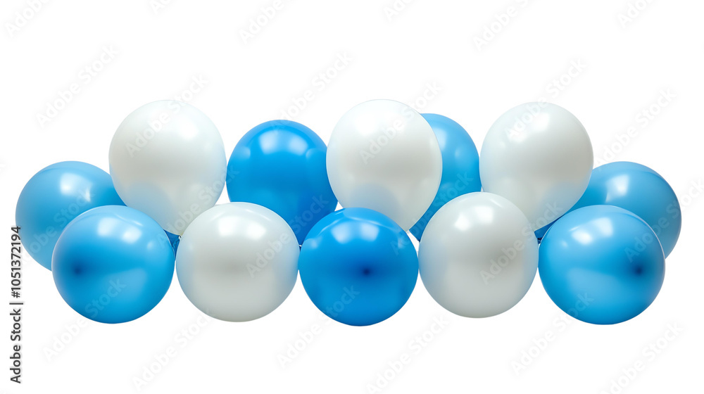 Bright blue and white balloons arranged in festive display, perfect for celebrations and parties. Their glossy finish adds cheerful touch to any event Bright blue and white balloons arranged in festive display, perfect for celebrations and parties. Their glossy finish adds cheerful touch to any event