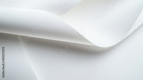 White crumpled paper texture with sharp folds and creases, Ai Generation