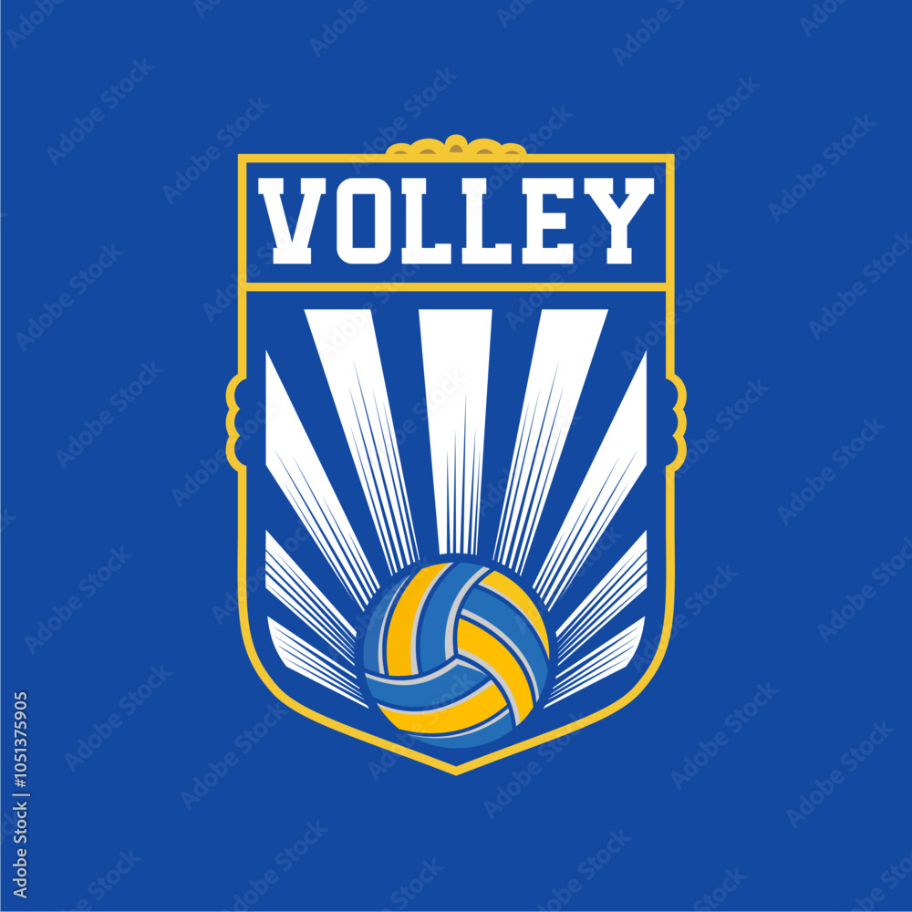 Volleyball logo design vector illustration, for volleyball club