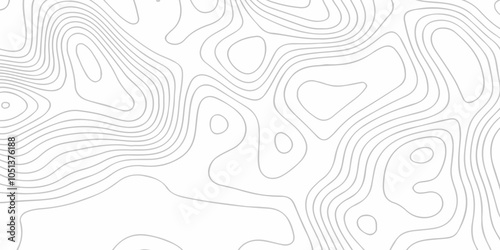 Topographic map background geographic line map with seamless ornament design. The black on white contours vector topography stylized height of the lines map.	