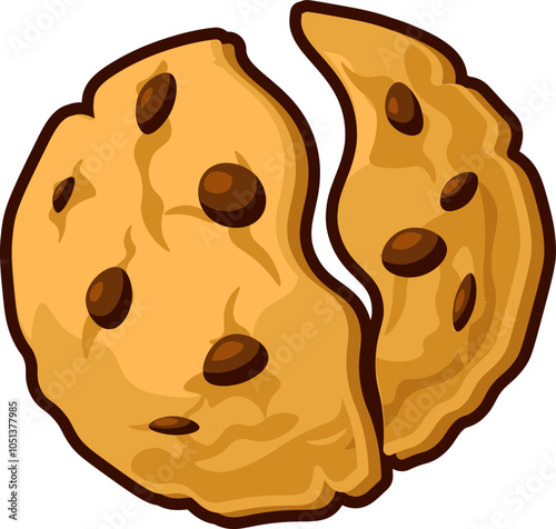 chocolate cookie chip vector illustration