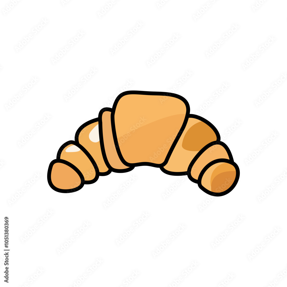 Cartoon croissant drawing isolate on white background. Cartoon croissant drawing isolate on white background.