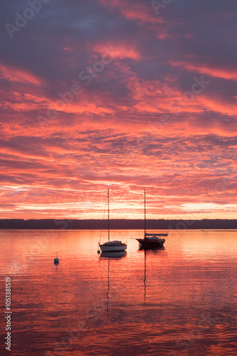 Sonnenuntergang in Herrsching am Ammersee