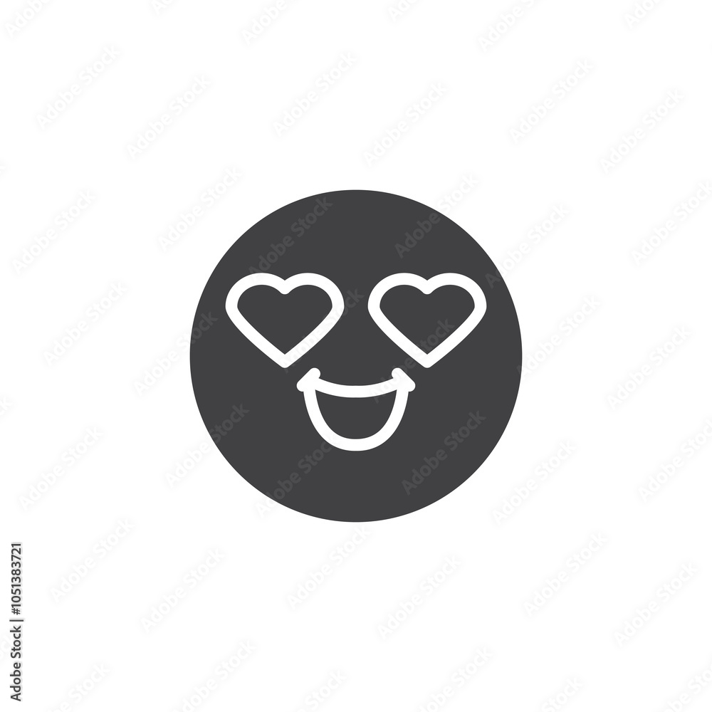 A face with heart eye vector icon A face with heart eye vector icon
