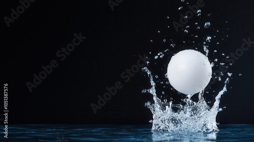 Water balloon thrown in midair, with the splash just forming, water balloon motion, dynamic splash photo