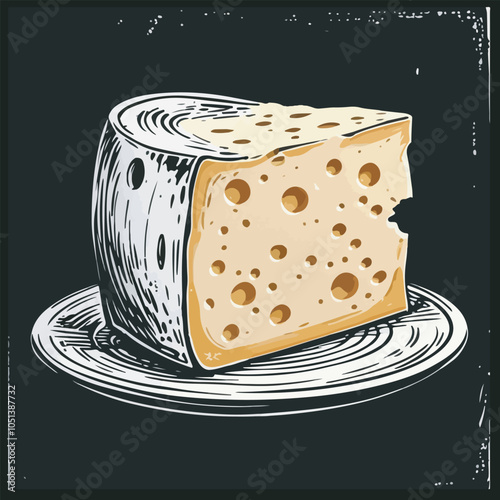 Art and Illustration of cheese perfect for design