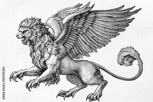 Mythical griffin tattoo design photo