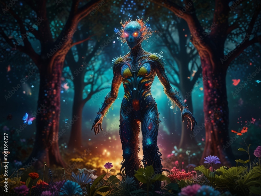 Fototapeta premium Mystical Forest Nymph in an Enchanted Garden