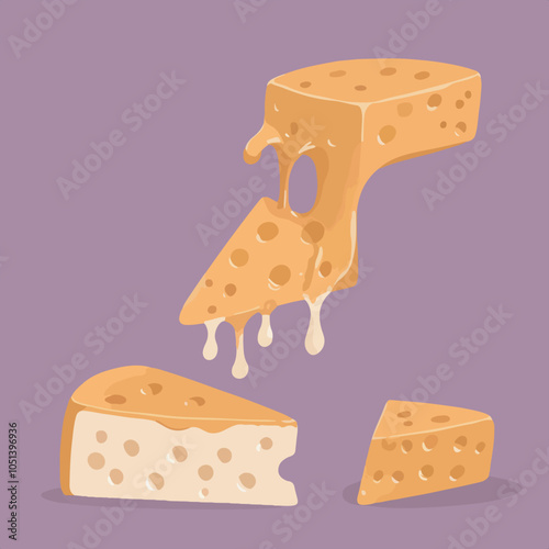 Art and Illustration of cheese perfect for design