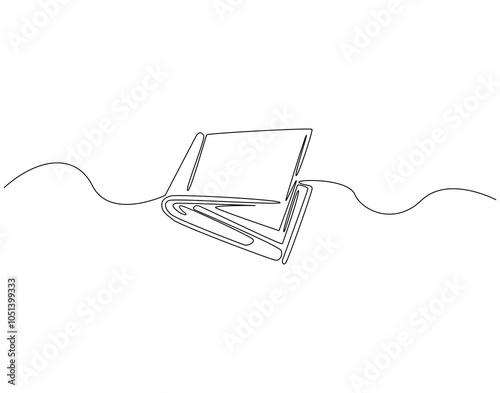 Continuous one line drawing of money wallet. One line drawing illustration of wallet. Business, banking, finance, e - commerce concept single line. Editable outline