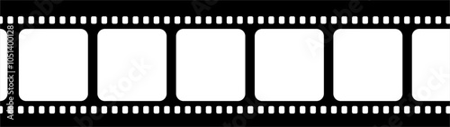 Grunge Film Strips. Old Retro Cinema Movie Strip. Video recording. Vector illustration.