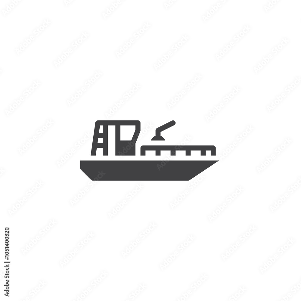 Obraz premium Boat with water cannon vector icon