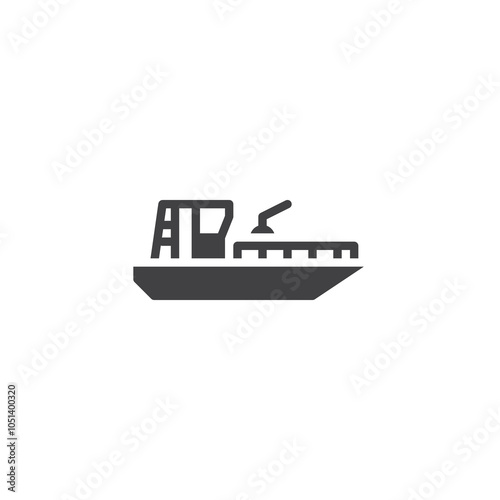 Boat with water cannon vector icon