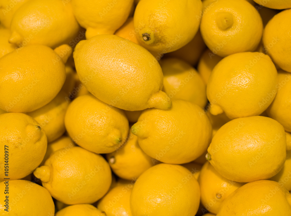 Yellow lemons Close up background. Lemon texture Many yellow lemons Yellow lemons Close up background. Lemon texture Many yellow lemons