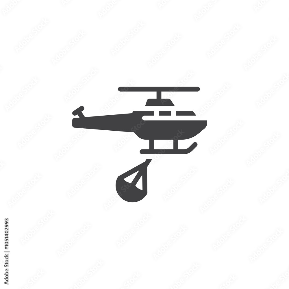 Firefighting helicopter vector icon Firefighting helicopter vector icon