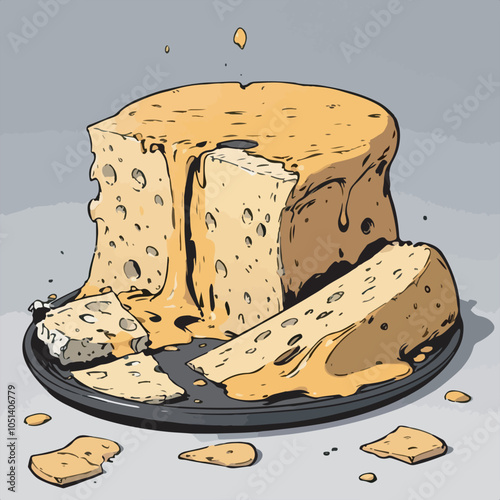 Art and Illustration of cheese perfect for design