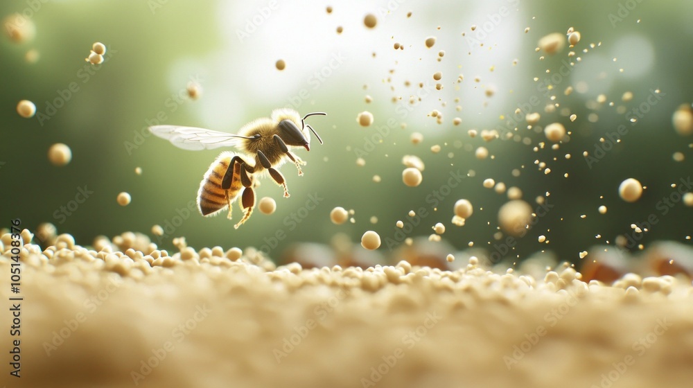 A captivating moment of bees in flight a dynamic scene showcasing their motion and vital role in nature's ecosystem A captivating moment of bees in flight a dynamic scene showcasing their motion and vital role in nature's ecosystem