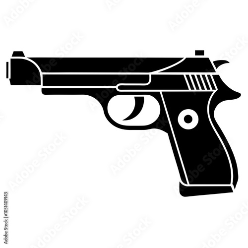 pistol on white