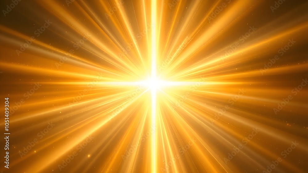 Obraz premium Beams of radiant golden light, cross shape