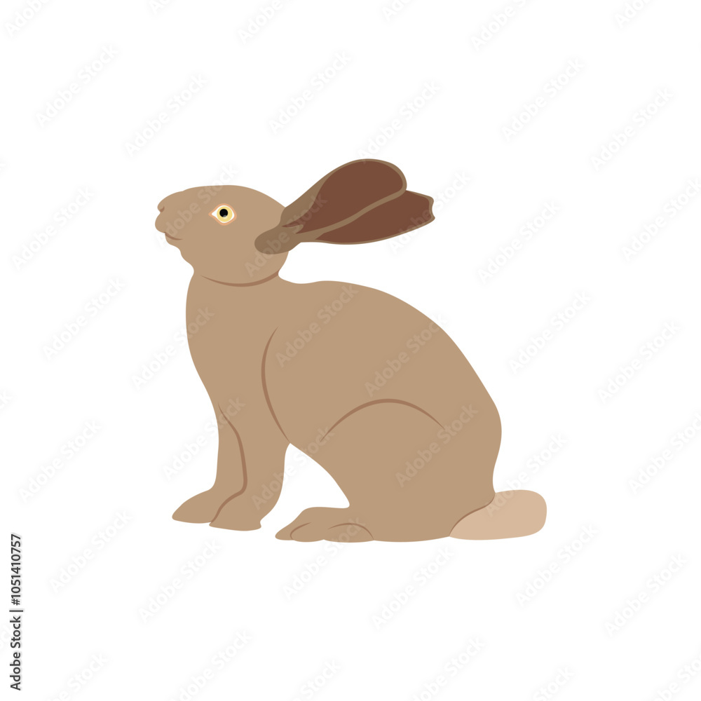 Fototapeta premium ector illustration of rabbit in cartoon flat style. A cute little fluffy rabbit in different pose and color. Illustration of livestock or wild animal isolated on white background for icon, infograph