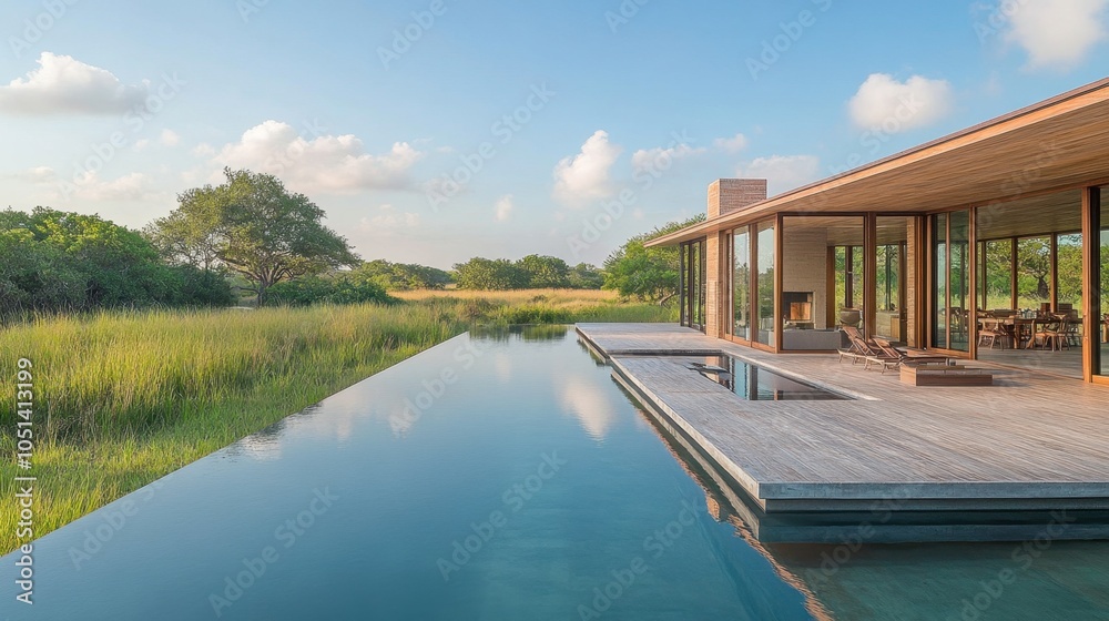 Modern Minimalist House with Infinity Pool and Natural Landscape Modern Minimalist House with Infinity Pool and Natural Landscape