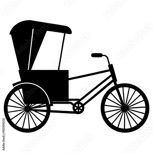 bicycle rickshaw  on white