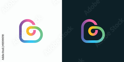 Colorful heart shape initial letter B vector logo design with modern, simple, clean and abstract style. Icon for business, research, technology and personal branding.