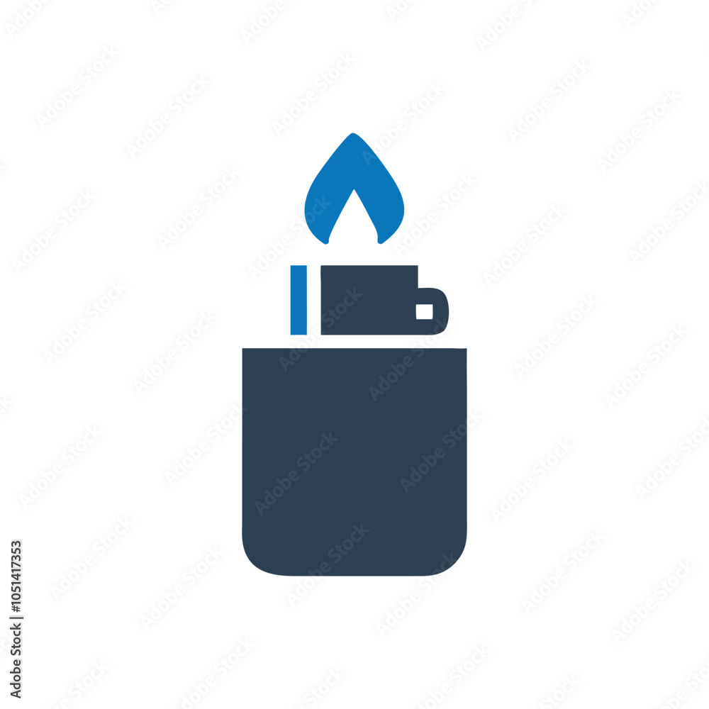 Butane lighter icon on white background Butane lighter icon on white background