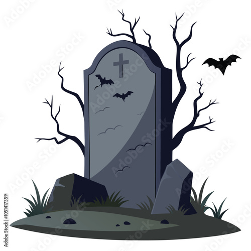 Tombstones Gravestones vector icon with Transparent Background Clipart.