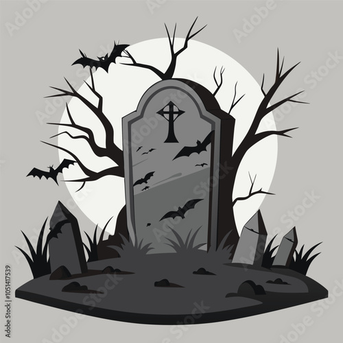 Tombstones Gravestones silhouette icon with Transparent Background Clipart.