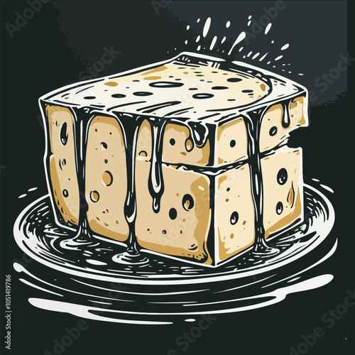 Art and Illustration of cheese perfect for design