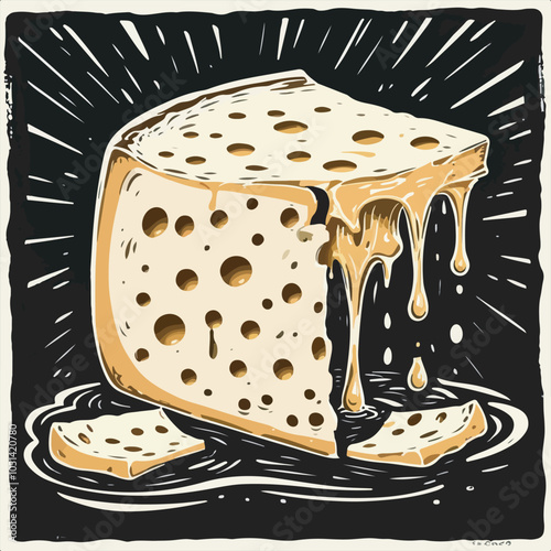 Art and Illustration of cheese perfect for design