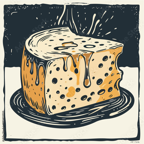 Art and Illustration of cheese perfect for design