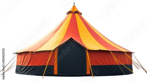 Circus tent isolated against a white background