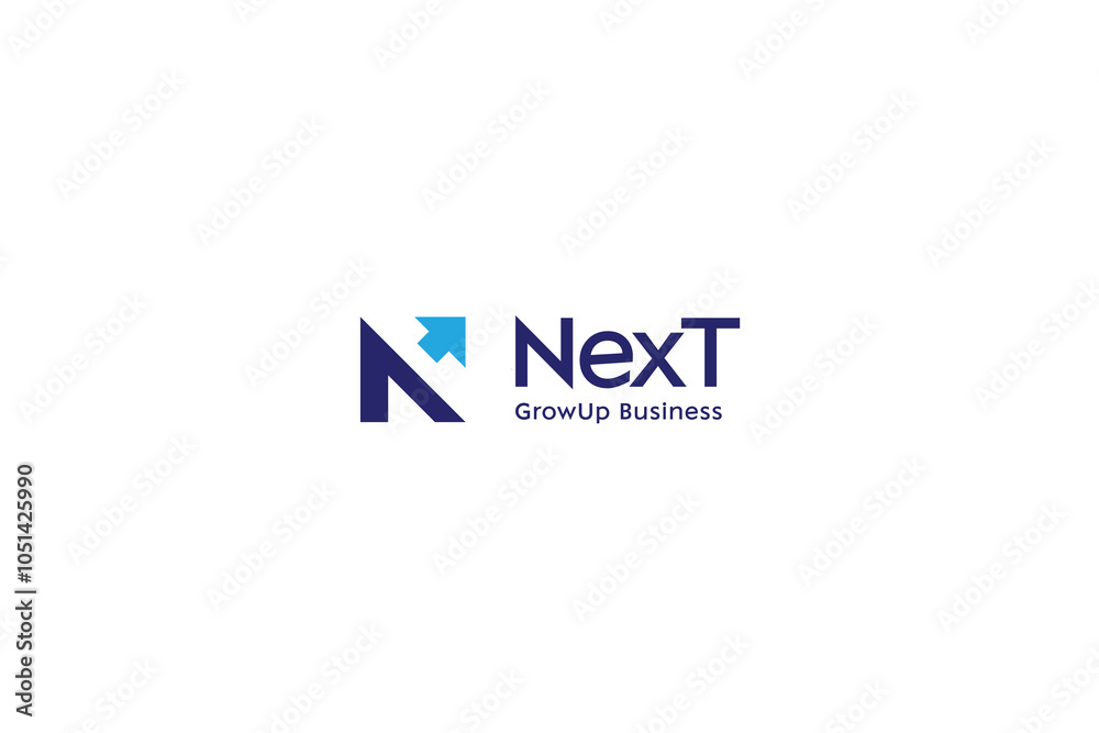 Fototapeta premium Letter N simple arrow business grow and development projects logo