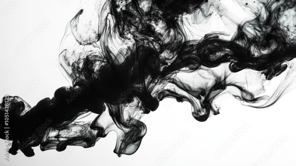 Ink swirling in water displaying fluid calming motion Ink swirling in water displaying fluid calming motion