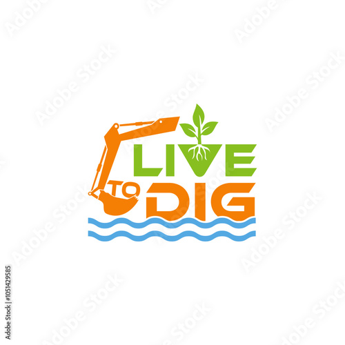 Logo Live To Dig lawn services element  design vector