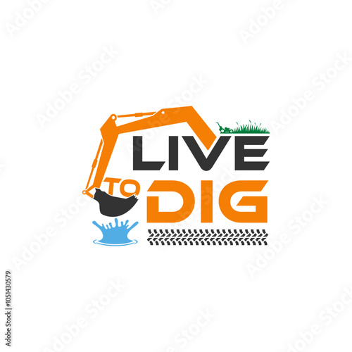 Logo Live To Dig lawn services element  design vector