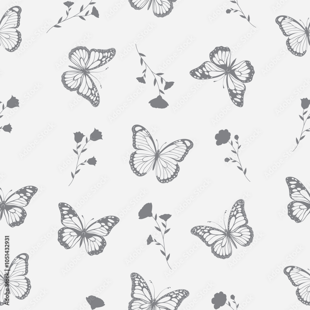 Butterfly Seamless Pattern With Flowers, For Decoration, Wrapping Paper, or Wallpaper
Butterfly Seamless Pattern With Flowers, For Decoration, Wrapping Paper, or Wallpaper