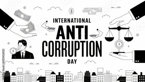 International anti corruption day banner for protest background Anticorruption day template banner
