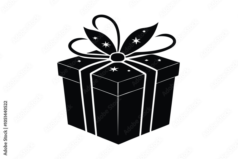 Christmas gift box silhouette illustration Christmas gift box silhouette illustration