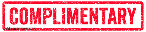 Complimentary Stamp Transparent Seal, Red Grunge Complimentary Word Rubber Stamp Seal