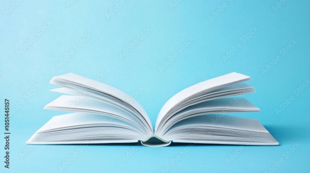 Open book with a light blue background for kid's educational product Open book with a light blue background for kid's educational product