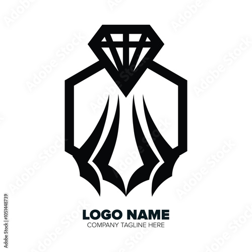 minimalist decorative jewelry logo, modern simple decorative jewelry diamond logo vector illustration