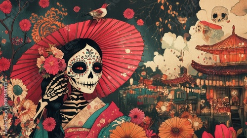 A calendar marking global festivities and events, highlighting cultural celebrations such as 'Hanami in Japan' and 'Day of the Dead' in Mexico