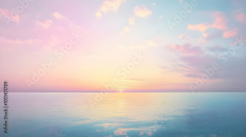 Serene Abstract Sunset with Pastel Sky Colors