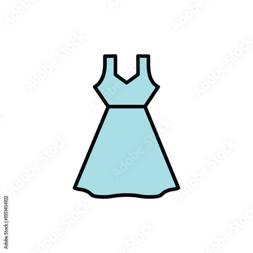 Dress vector icon isolated on white background