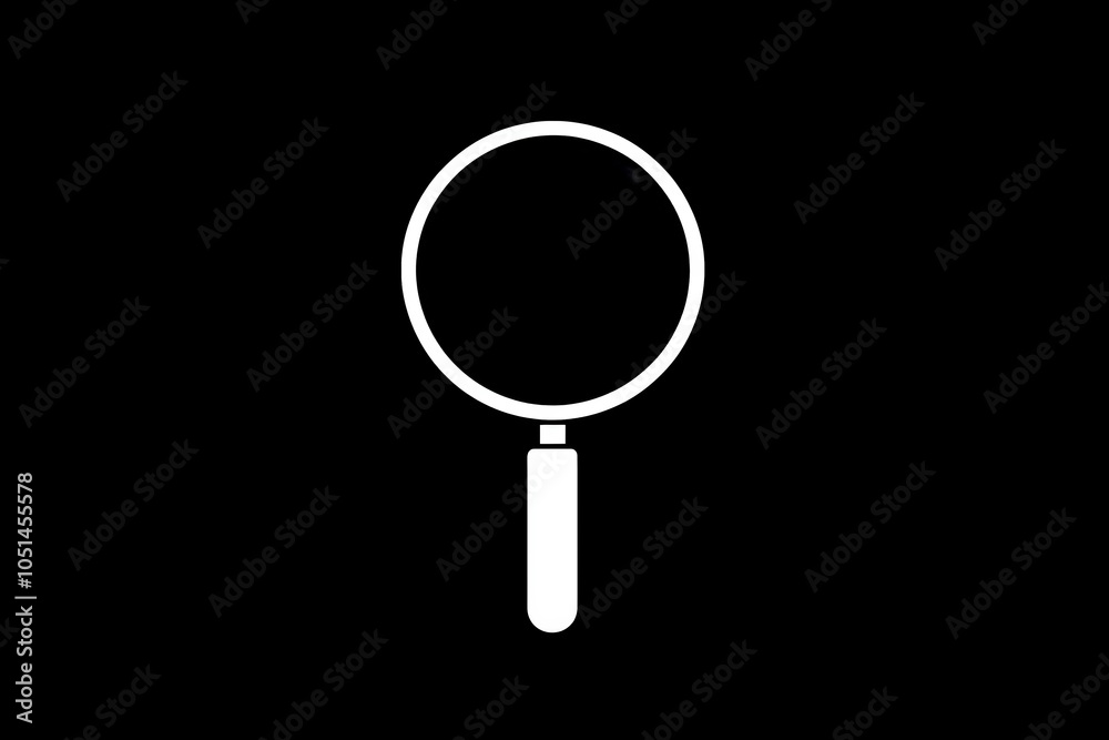 Simple magnifying glass, magnifier icon on circle line Simple magnifying glass, magnifier icon on circle line